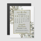Golden Pine Save the Date Kalender Grijze Magnet (Voorkant / Achterkant)