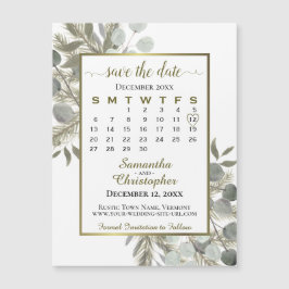 Golden Pine Wedding Sla de datum kalender op