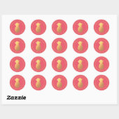 Golden Pineapple | Adres legant Ronde Sticker (Vel)