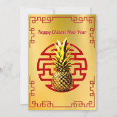 Golden Pineapple Chinees Nieuwjaar Feestdagenkaart (Voorkant)
