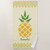 Golden Pineapple gepersonaliseerd Strandlaken (Voorkant)