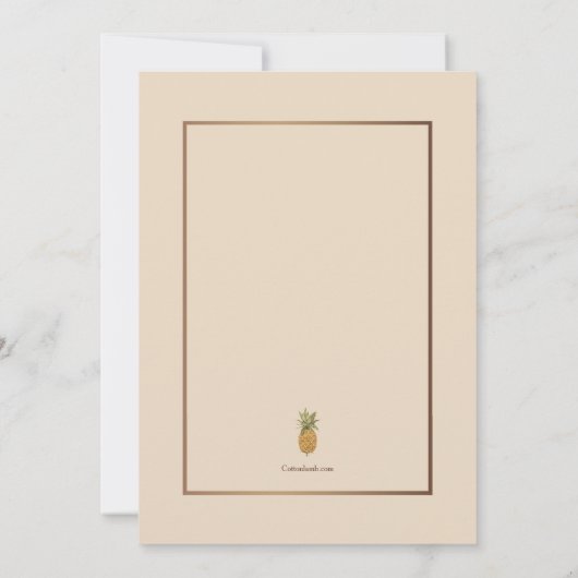 Golden Pineapple Open House Invitation Kaart (Achterkant)