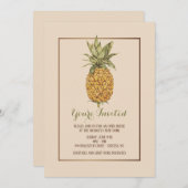 Golden Pineapple Open House Invitation Kaart (Voorkant / Achterkant)