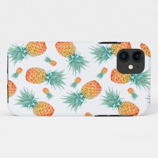Golden Pineapple Pattern | Aangepast Case-Mate iPhone Case (Achterkant (horizontaal))