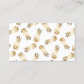 Golden Pineapple Pattern Event Planning Visitekaartje (Voorkant)