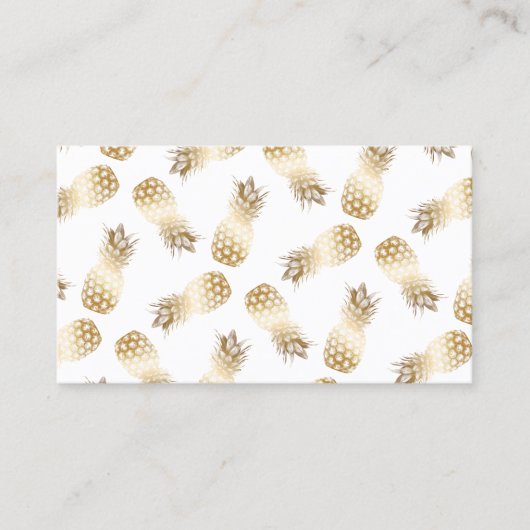 Golden Pineapple Pattern Event Planning Visitekaartje (Voorkant)