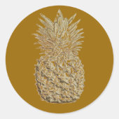 Golden Pineapple Ronde Sticker (Voorkant)