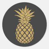 Golden Pineapple Ronde Sticker (Voorkant)