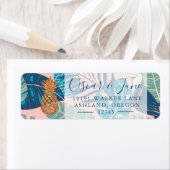 Golden Pineapple Summer Tropical Leaves Etiket (Insitu)