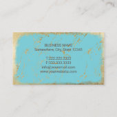 Golden Pineapple Turquoise Gold Marble Event Visitekaartje (Achterkant)