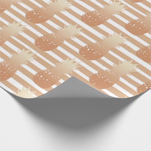 Golden Pineapples Pattern Cadeaupapier (Hoek)