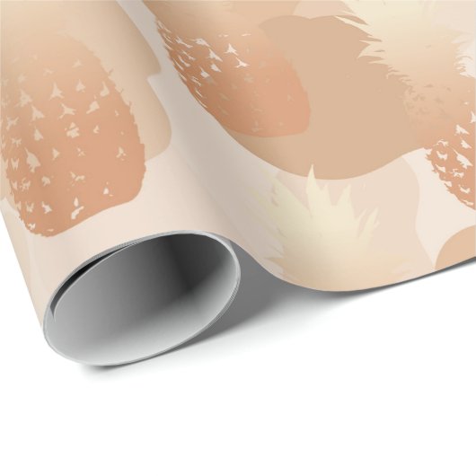 Golden Pineapples Pattern Cadeaupapier (Rol Hoek)