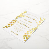 golden pineapples wedding folie uitnodiging (Gedraaid)