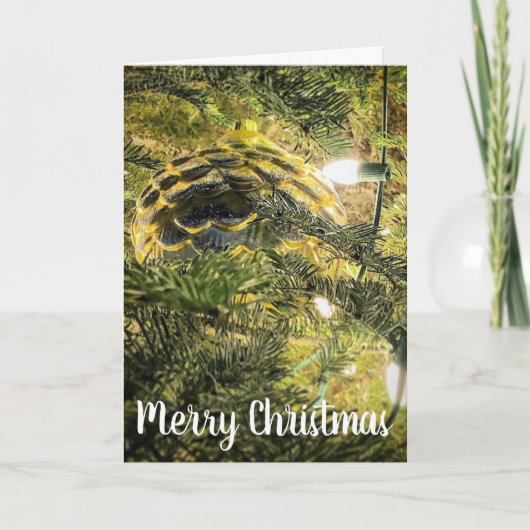 Golden Pinecone Feestdagen Kaart (Voorkant)