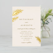 Golden Pines Folie uitnodiging (Staand Voorkant)