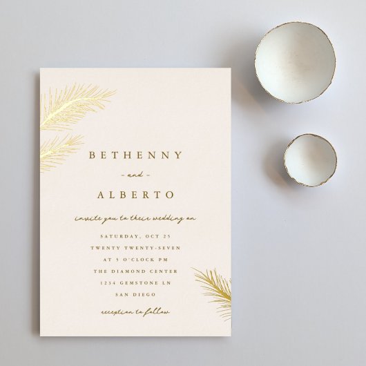 Golden Pines Folie uitnodiging