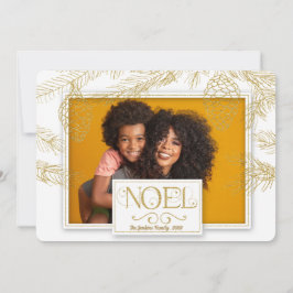 Golden Pines noel Botanische Foto Feestdagenkaart