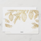 Golden Pines noel Botanische Foto Feestdagenkaart (Achterkant)