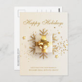 Golden Pink-kerstversiering Corporate Greeting Briefkaart (Voorkant / Achterkant)