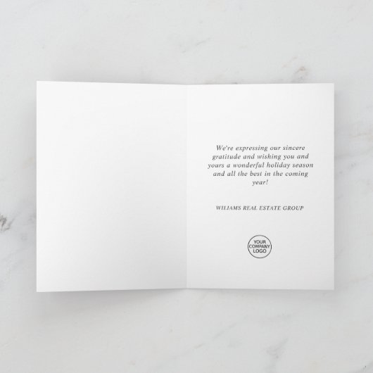 Golden Pink-kerstversiering Corporate Greeting  Feestdagen Kaart (Binnen)