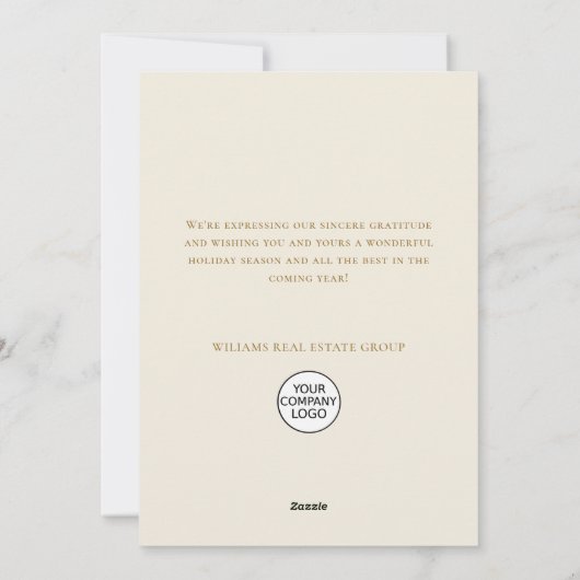 Golden Pink-kerstversiering Corporate Greeting Feestdagenkaart (Achterkant)