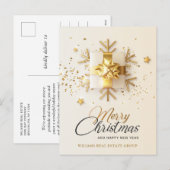 Golden Pink-kerstversiering Corporate Greeting Feestdagenkaart (Voorkant / Achterkant)