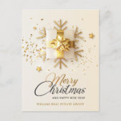 Golden Pink-kerstversiering Corporate Greeting Feestdagenkaart (Voorkant)