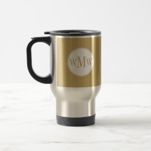 Golden Pinstripe Monogram Mok