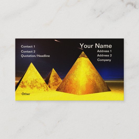Golden Piramids BusinessCard Visitekaartje (Voorkant)