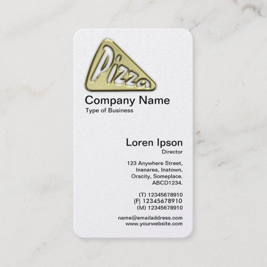 Golden Pizza Symbol Visitekaartje (Voorkant)