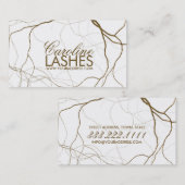 Golden Plant Roots Wimper Make-up Witte Kaart Visitekaartje (Voorkant / Achterkant)