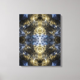 Golden Plasma Sacred Geometry Fractal Art Canvas Afdruk