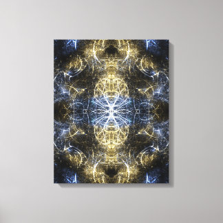 Golden Plasma Sacred Geometry Fractal Art Canvas Afdruk