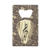 Golden Plectron – Stijlvol design voor muziekliefh Creditkaart Flessenopener (Voorkant)