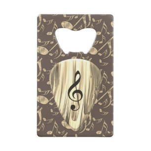 Golden Plectron – Stijlvol design voor muziekliefh Creditkaart Flessenopener