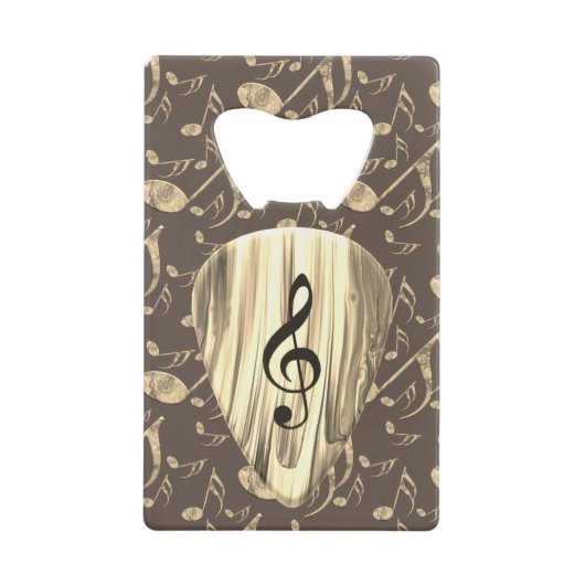 Golden Plectron – Stijlvol design voor muziekliefh Creditkaart Flessenopener (Voorkant)