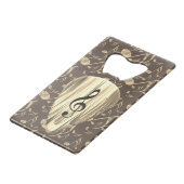 Golden Plectron – Stijlvol design voor muziekliefh Creditkaart Flessenopener (Voorkant Gekanteld)