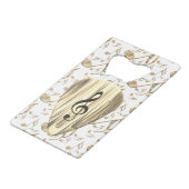 Golden Plectron – Stijlvol design voor muziekliefh Creditkaart Flessenopener (Achterkant Gekanteld)