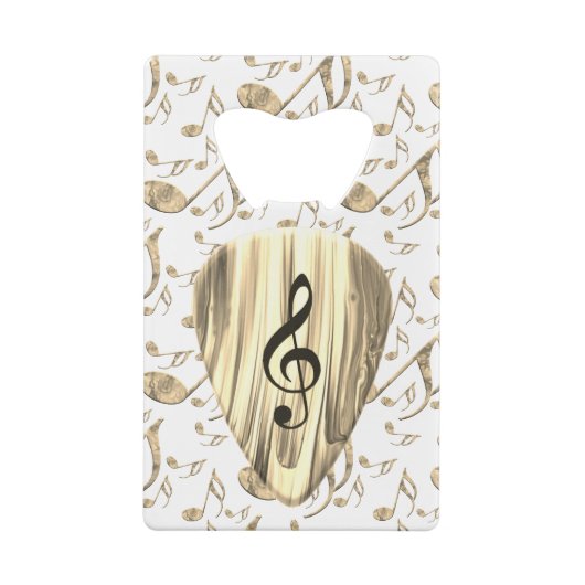 Golden Plectron – Stijlvol design voor muziekliefh Creditkaart Flessenopener (Achterkant)