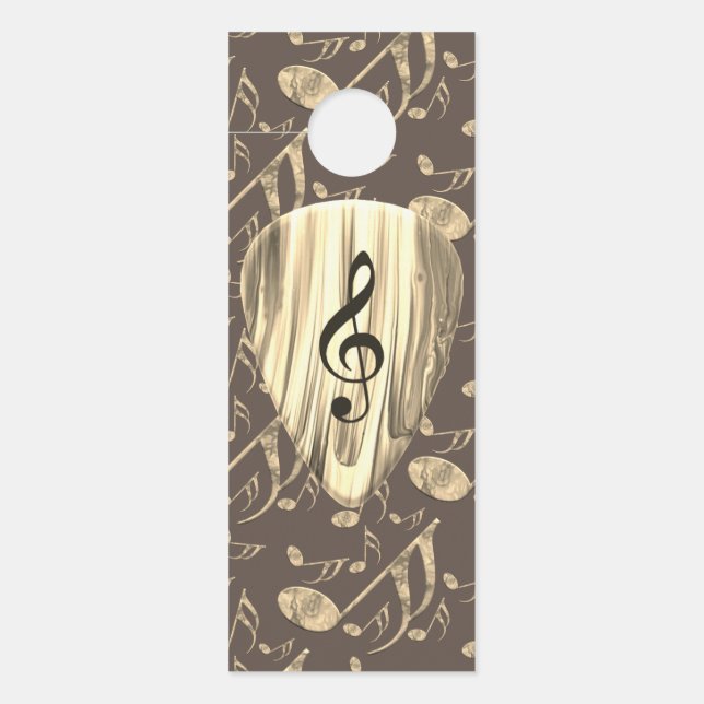 Golden Plectron – Stijlvol design voor muziekliefh Deurhanger (Voorkant)