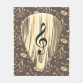 Golden Plectron – Stijlvol design voor muziekliefh Fleece Deken (Voorkant)