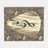 Golden Plectron – Stijlvol design voor muziekliefh Fleece Deken (Voorkant (Horizontaal))