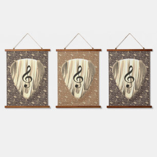 Golden Plectron – Stijlvol design voor muziekliefh Hangend Wandkleed