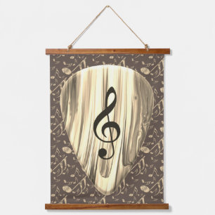 Golden Plectron – Stijlvol design voor muziekliefh Hangend Wandkleed