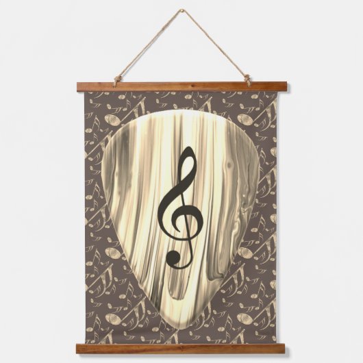 Golden Plectron – Stijlvol design voor muziekliefh Hangend Wandkleed (Voorkant)