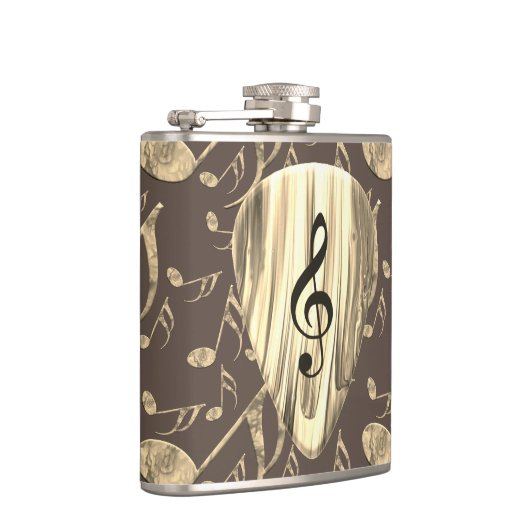 Golden Plectron – Stijlvol design voor muziekliefh Heupfles (Rechts)