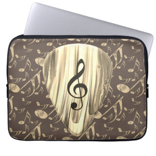 Golden Plectron – Stijlvol design voor muziekliefh Laptop Sleeve
