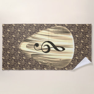 Golden Plectron – Stijlvol design voor muziekliefh Strandlaken