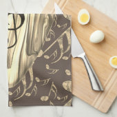 Golden Plectron – Stijlvol design voor muziekliefh Theedoek (Quarter Fold)