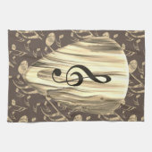 Golden Plectron – Stijlvol design voor muziekliefh Theedoek (Horizontaal)